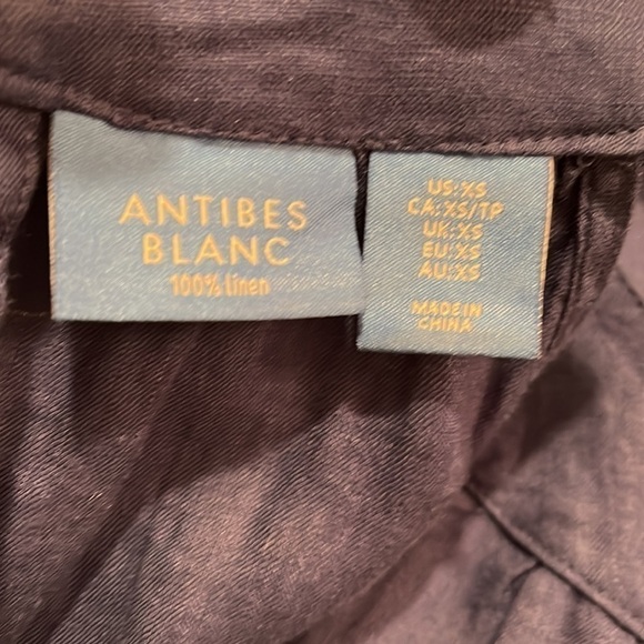 Antibes Blanc 100% Linen Blue Halter Dress NWOT Sz XS - Picture 5 of 7